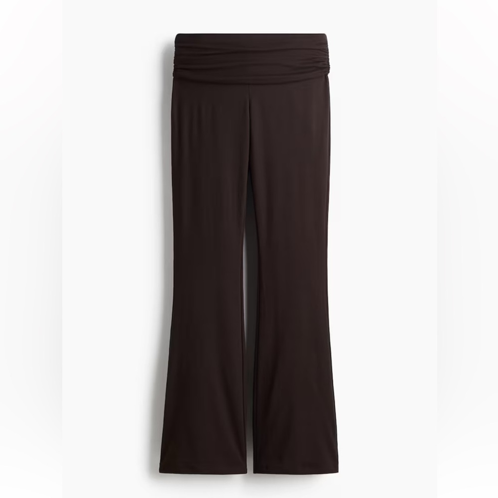Fold Over Chocolate Brown Flare Pants H&M New With Tags Size Large